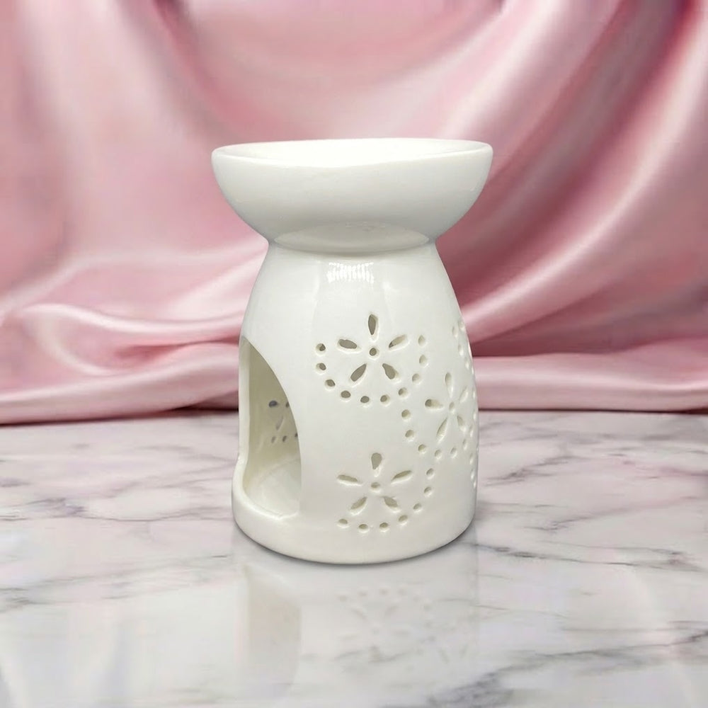 Wax Melt Burner - Gloss Ceramic Floral