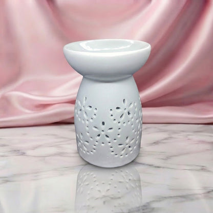 Wax Melt Burner - Gloss Ceramic Floral