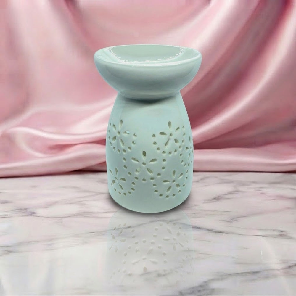 Wax Melt Burner - Gloss Ceramic Floral