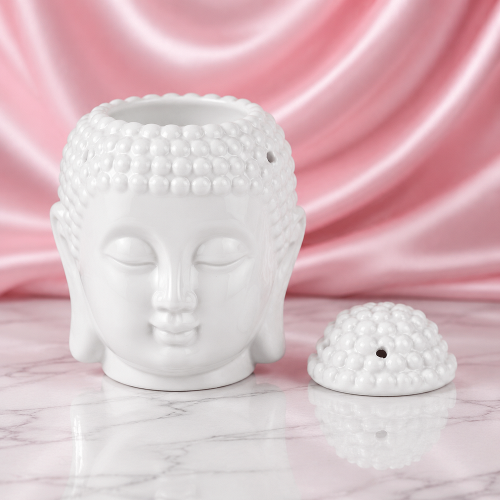 Wax Melt Burner - White Giant Buddha