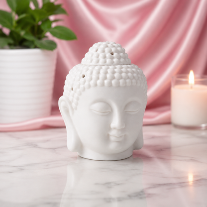 Wax Melt Burner - White Giant Buddha